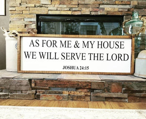 As For Me And My House 12" x 36" sign